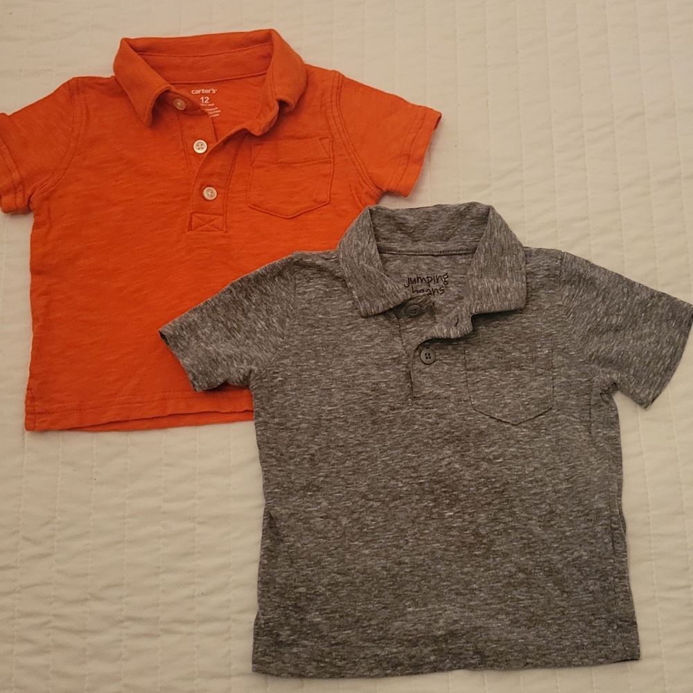 Carter's and Jumping Beans Toddler Polo Shirts - Orange and Gray